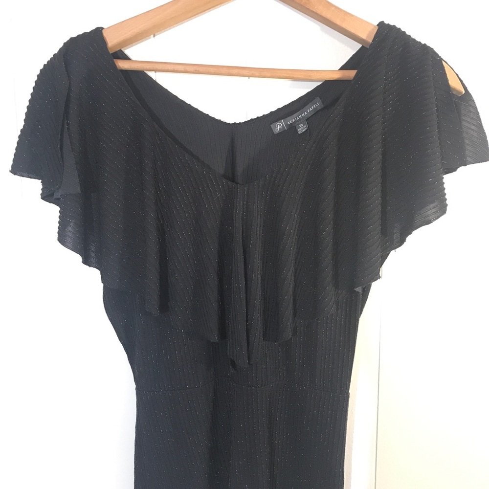 Adrianna Papell Sparkle Stripe Ruffle Top - Picture 4 of 8